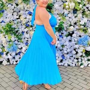 ZARA NEW SEASON BLUISH PLEATED SLIP DRESS 3564/111 XL